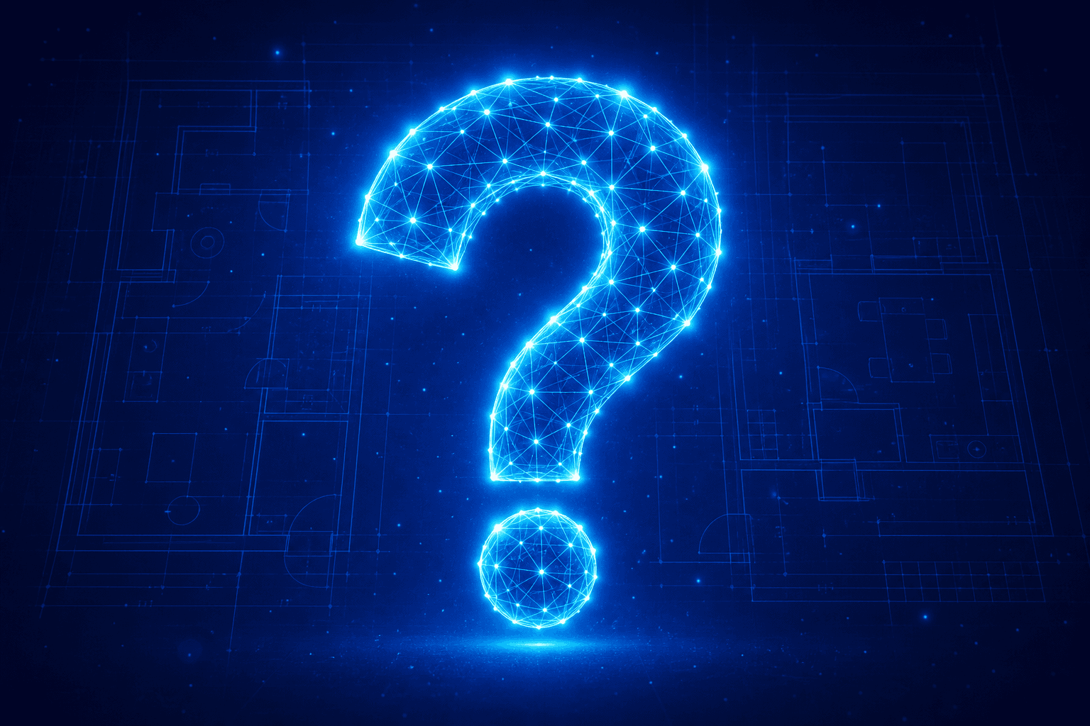 Neon question mark representing lease plan frequently asked questions