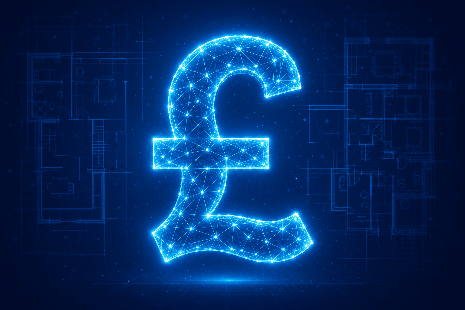 Neon pound sterling symbol representing lease plan pricing
